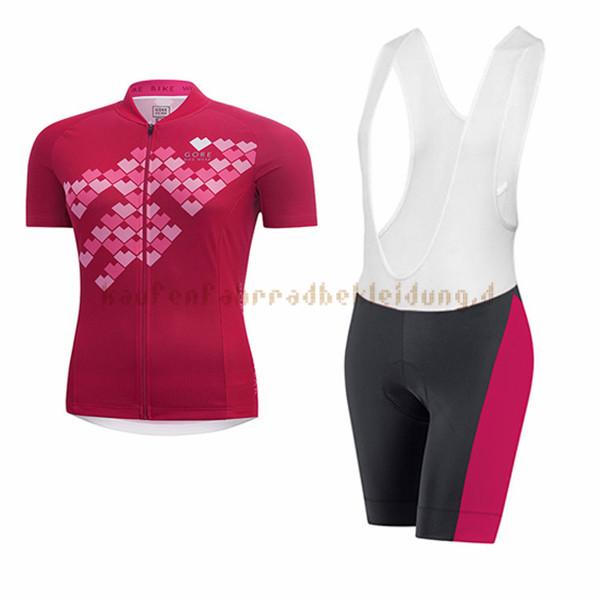 Frau Gore Bike Wear Kurzarmtrikot 2017 Und Kurze Tragerhose rot